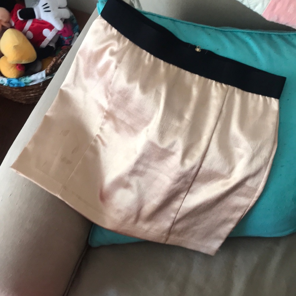 Gold mini skirt